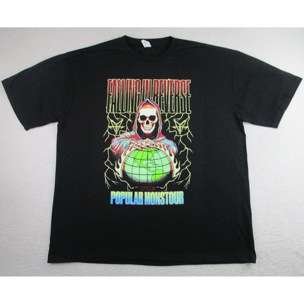 Falling In Reverse Shirt Mens 2XL Black The Popular Monstour Band Tour‎ Concert